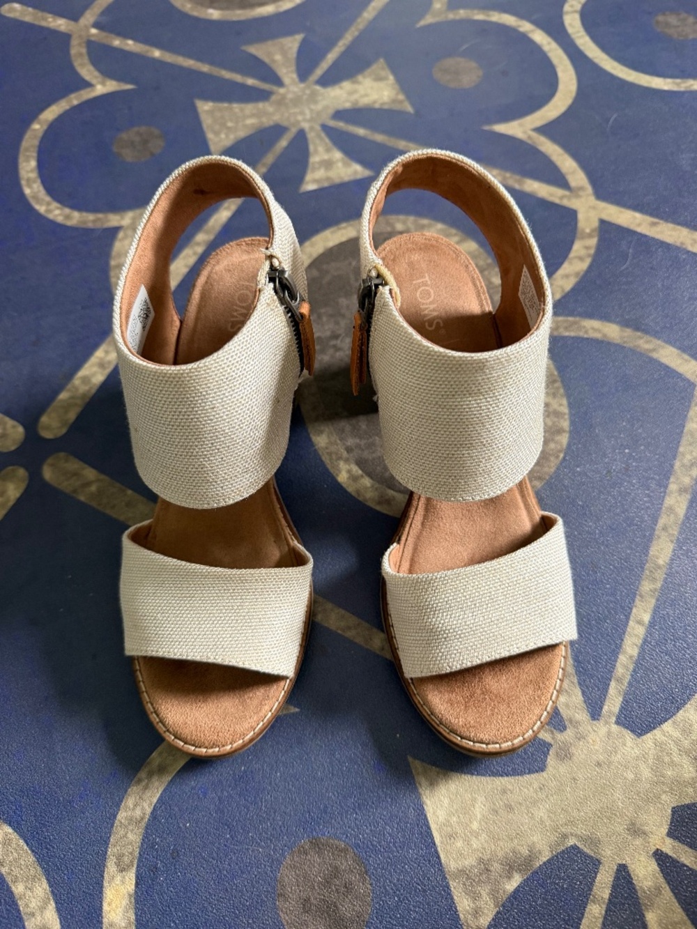 Toms Linen Heeled Sandals